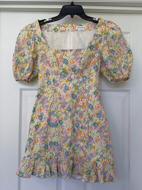 Lovers + Friends Pastel Floral Mini Dress - Yellow, Pink, Blue